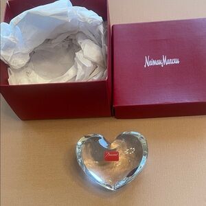 Baccarat crystal heart paperweight.  Mint condition in original box.